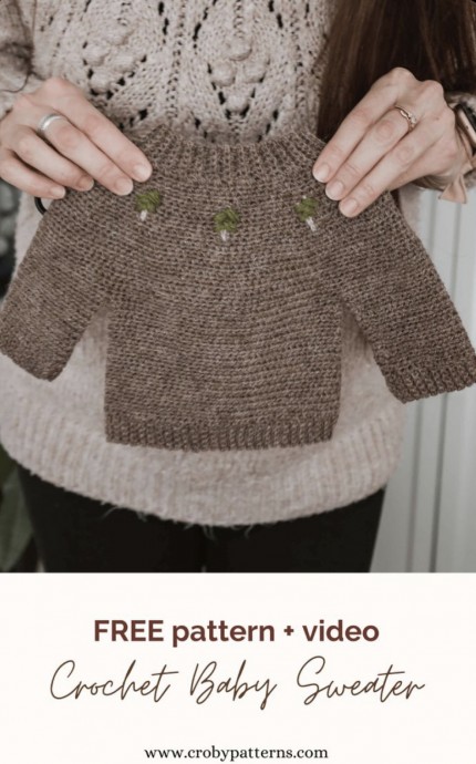 Create a Charming Baby Gift with the Into the Woods Free Crochet Sweater Pattern Create a Charming Baby Gift with the Into the Woods Free Crochet Sweater Pattern