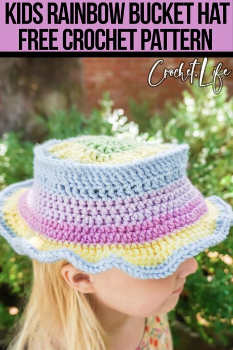 Rainbow Striped Summer Hat for Kids