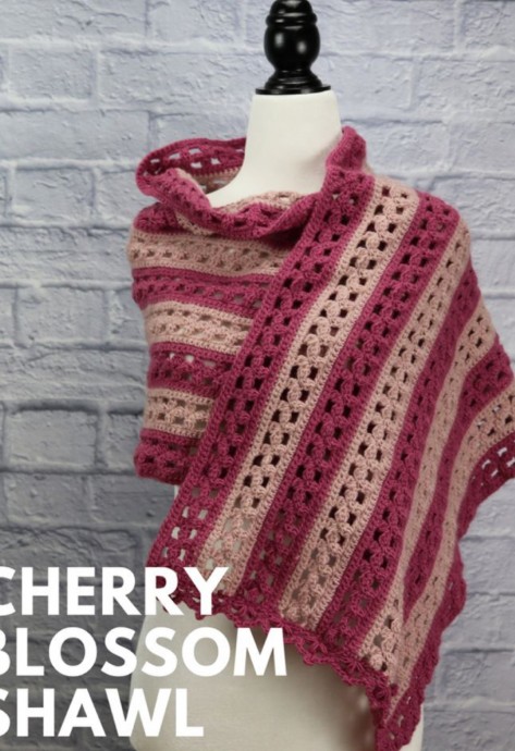 Crochet Cherry Blossom Shawl