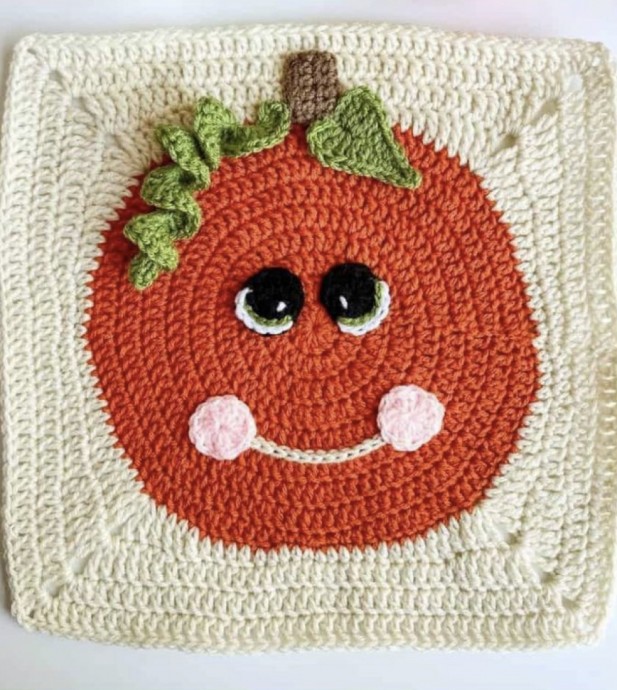 Crochet Pumpkin Square
