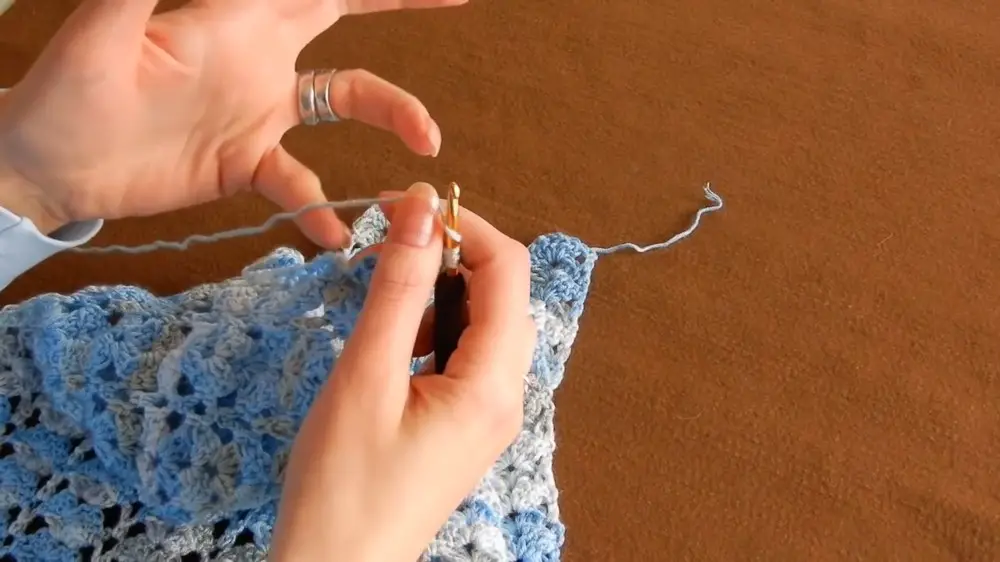 Crochet Trendy Blue Summer Blouse