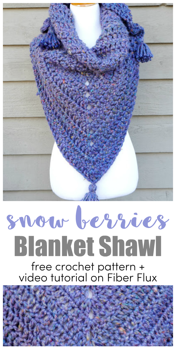 Create Your Own Warm and Stylish Snow Berries Blanket Shawl with This Easy Crochet Pattern