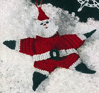 Crochet Santa Claus Star Ornament Crochet Santa Claus Star Ornament