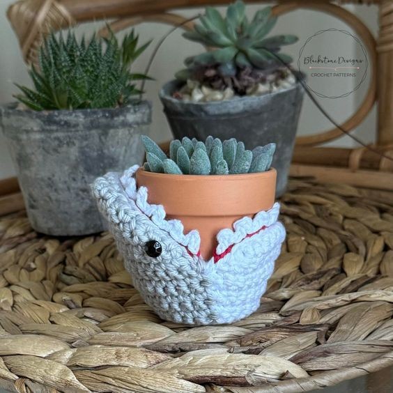 Create Your Own Adorable Crochet Shark Plant Cozy to Enhance Your Home Decor Create Your Own Adorable Crochet Shark Plant Cozy to Enhance Your Home Decor