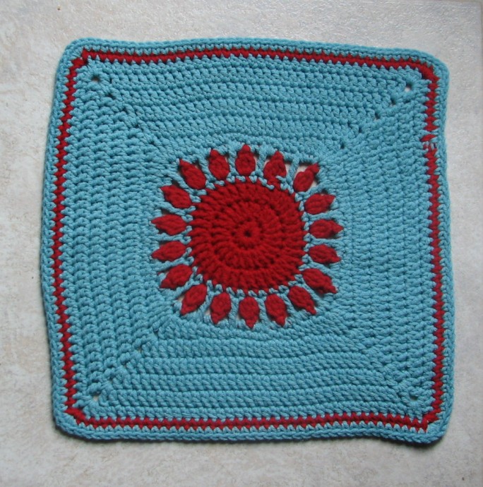 Crochet Sunrise Sunset Afghan Square Washcloth
