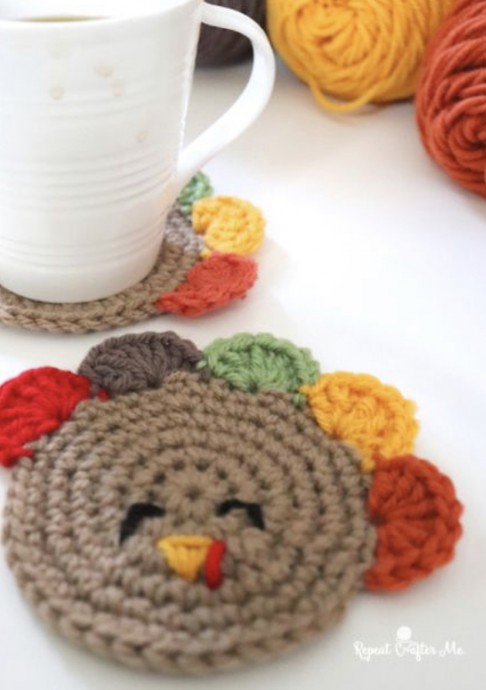 Crochet Turkey Coaster