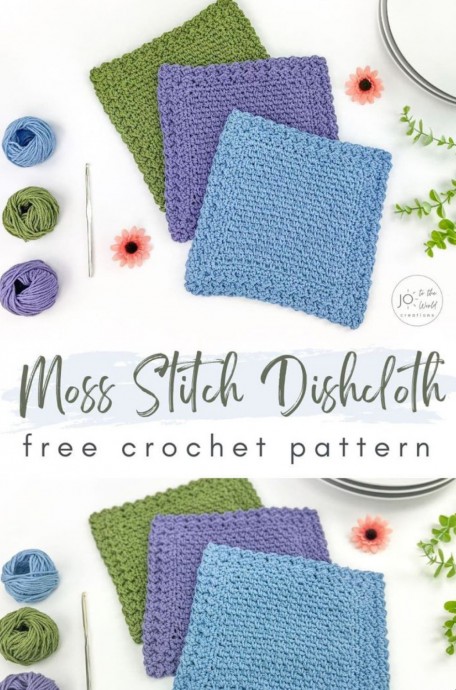 Crochet Moss Stitch Dishcloth