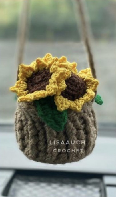 Sunflower Hanging Basket Car Accessory