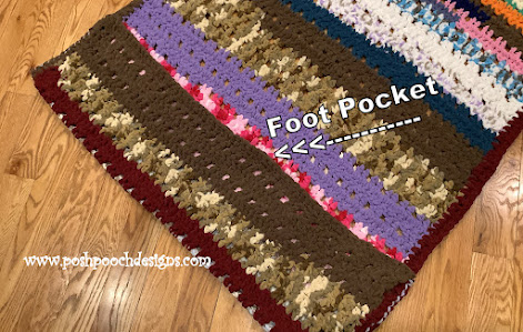 Create a Cozy Crochet Scrap Happy Foot Pocket Blanket with Leftover Yarn Scraps