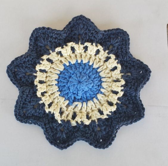 Crochet Snowflake Star Dishcloth