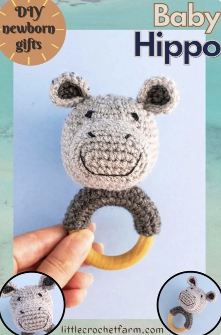 Hippo Teething Ring