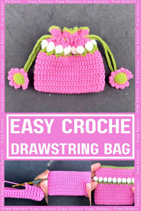 Create Your Own Crochet Stylish and Functional Drawstring Bag for Everyday Elegance