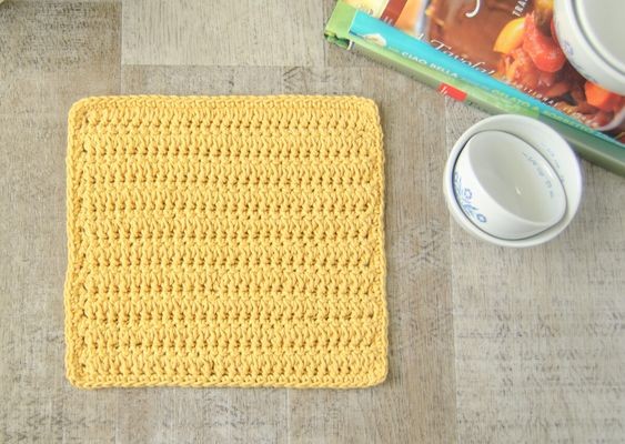 Crochet Forked Cluster Stitch Dishcloth