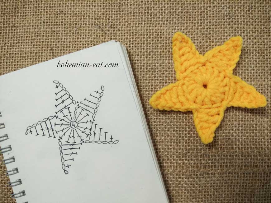 Create a Beautiful Star-Shaped Applique with Crochet: Step-by-Step Guide