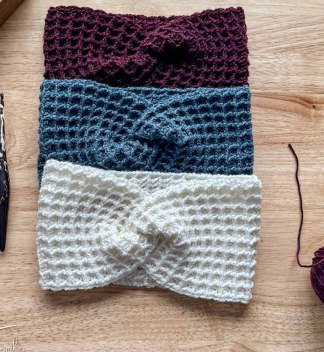 Crochet Waffle Stitch Headband
