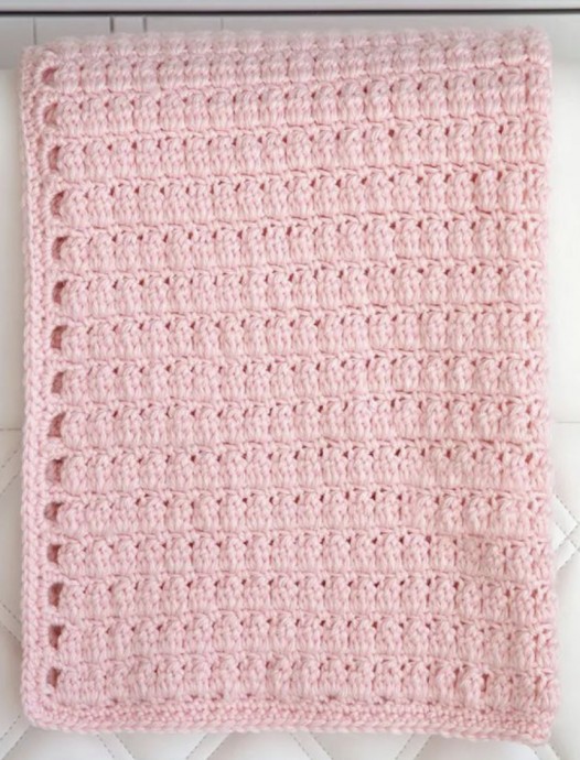 Cluster Stitch Crochet Baby Blanket Pattern