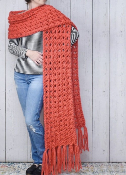 Crisscross Crochet Super Scarf