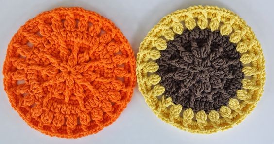 Crochet Clusters of Fall Dishcloth