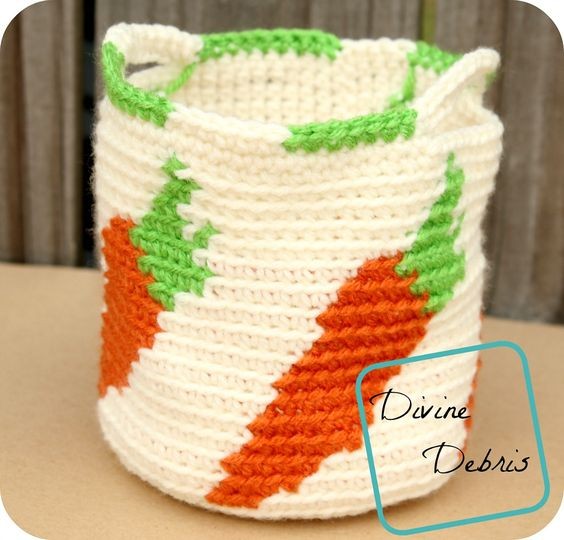 Crochet Carrots Basket