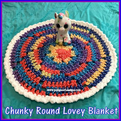 Crochet Chunky Round Lovey Blanket
