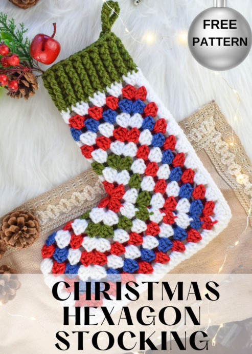 Crochet Christmas Hexagon Stockings