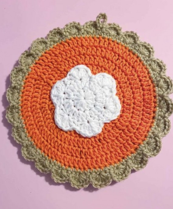 Crochet Pumpkin Pie Potholder