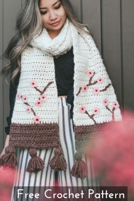 Crochet Sakura Scarf