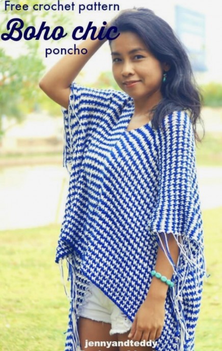 Create a Cozy Houndstooth Crochet Poncho: Free Pattern and Detailed Instructions Create a Cozy Houndstooth Crochet Poncho: Free Pattern and Detailed Instructions