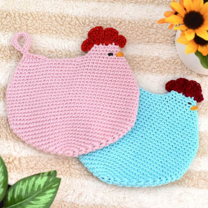 Whimsical Crochet Chicken Potholder Pattern for Your Kitchen
