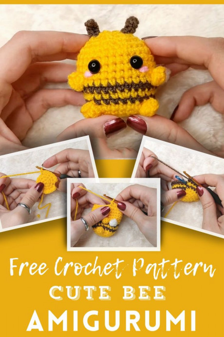 Crochet Amigurumi Bee Keychain