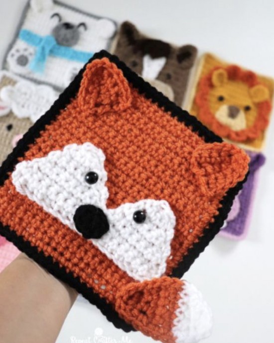 Free Crochet Pattern: Fox Square