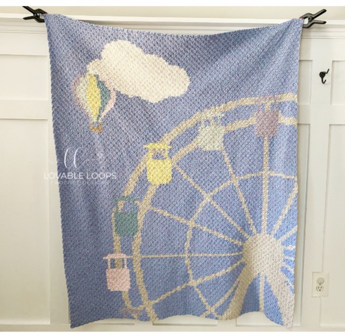 Free Crochet Pattern: C2C Carnival Blanket