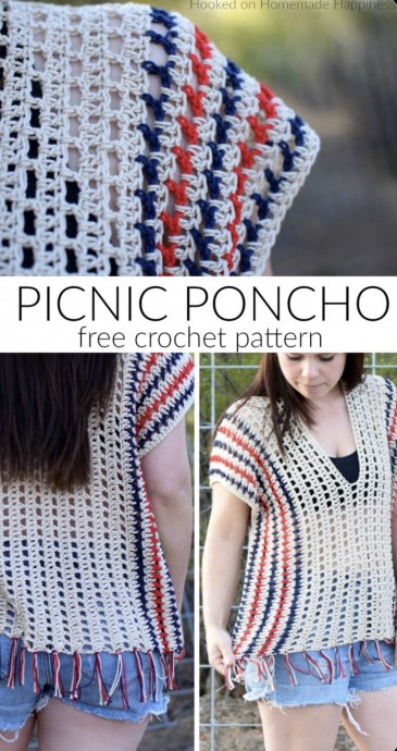 Picnic Poncho Crochet Pattern