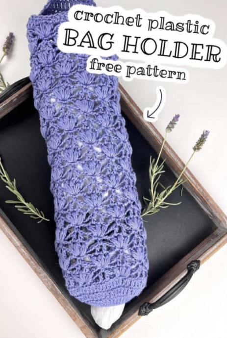 Puff Stitch Crochet Plastic Bag Holder