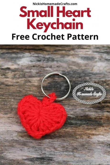 Crochet Heart Keychain