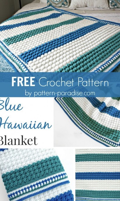 Blue Hawaiian Baby Blanket