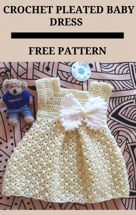 Pleated Crochet Baby Dress