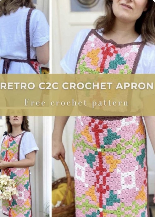 Retro C2C Crochet Apron
