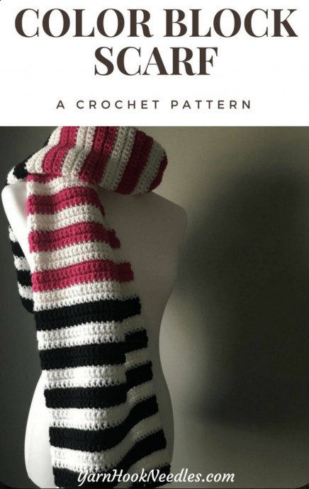 Free Crochet Color Block Scarf Pattern