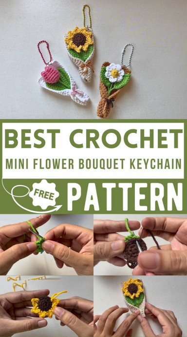 Create a Beautiful Crochet Mini Flower Bouquet Keychain - A Step-by-Step Guide