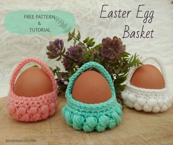 Create a Colorful Crochet Miniature Easter Egg Basket for Your Holiday Decor Create a Colorful Crochet Miniature Easter Egg Basket for Your Holiday Decor