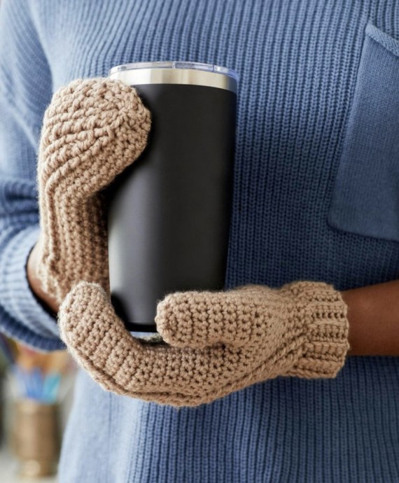 Crochet Cable Columns Mitts
