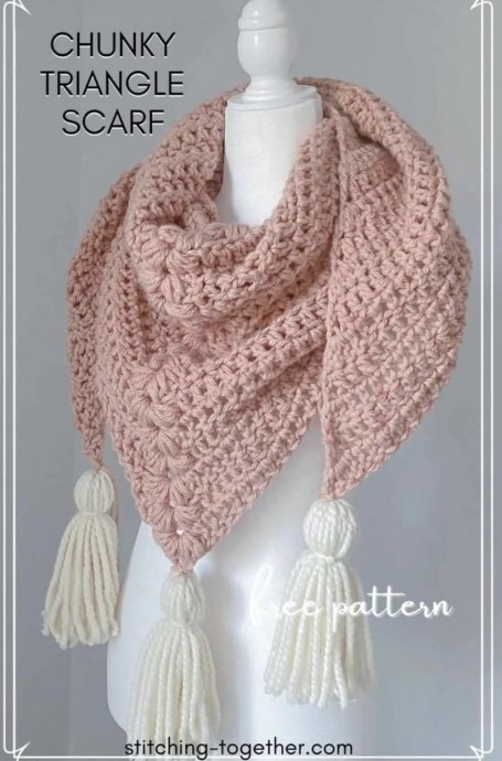 Cozy Chunky Triangle Scarf Crochet Pattern for Fall and Winter Fashion Cozy Chunky Triangle Scarf Crochet Pattern for Fall and Winter Fashion
