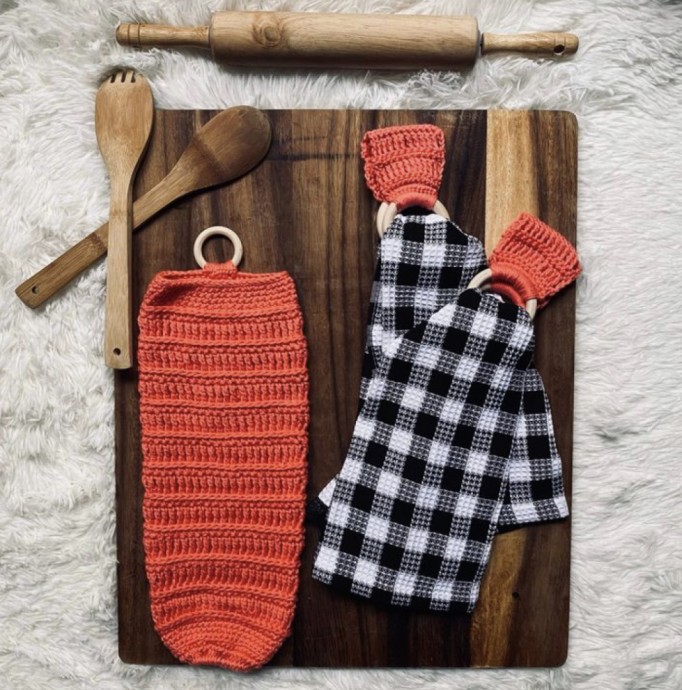 Crochet Bag Holder and Towel Ring