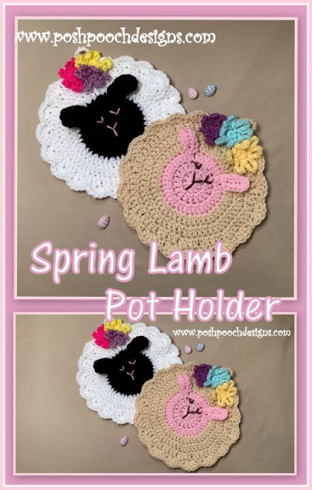 Crochet Spring Lamb Pot Holder - Easy and Whimsical Kitchen Accessory Crochet Spring Lamb Pot Holder - Easy and Whimsical Kitchen Accessory