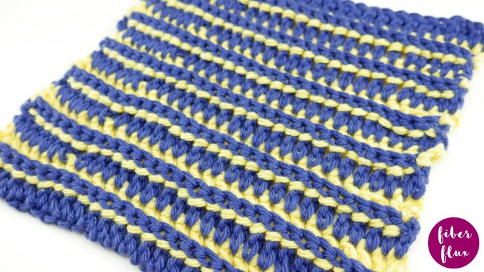 Crochet Color Flip Dishcloth