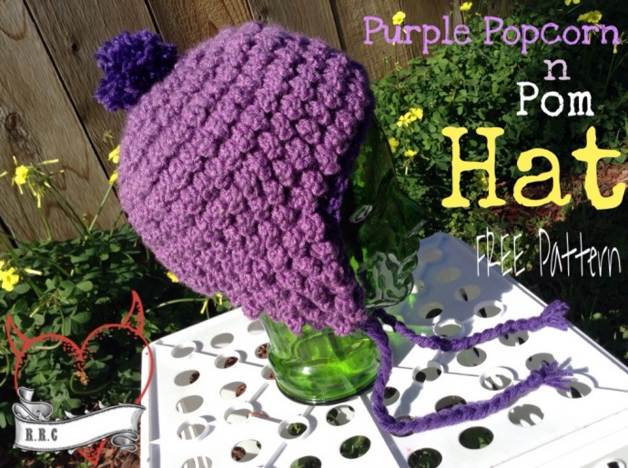 Create Your Own Charming Crochet Purple Popcorn and Pom Earflap Hat for Winter Fashion Create Your Own Charming Crochet Purple Popcorn and Pom Earflap Hat for Winter Fashion