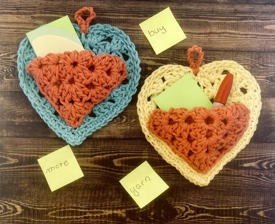 Crochet Pocket Granny Heart