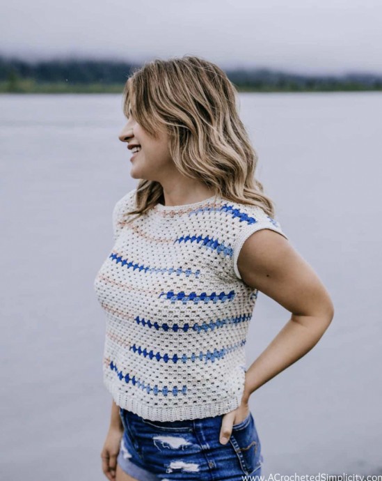 Easy Crochet Granny Stitch Top For Women