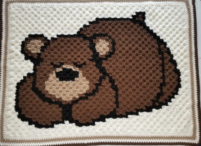 Sleepy Bear Baby Blanket